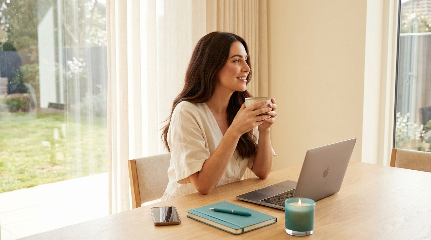 Solopreneurka przy kawie - spokój i wolny czas